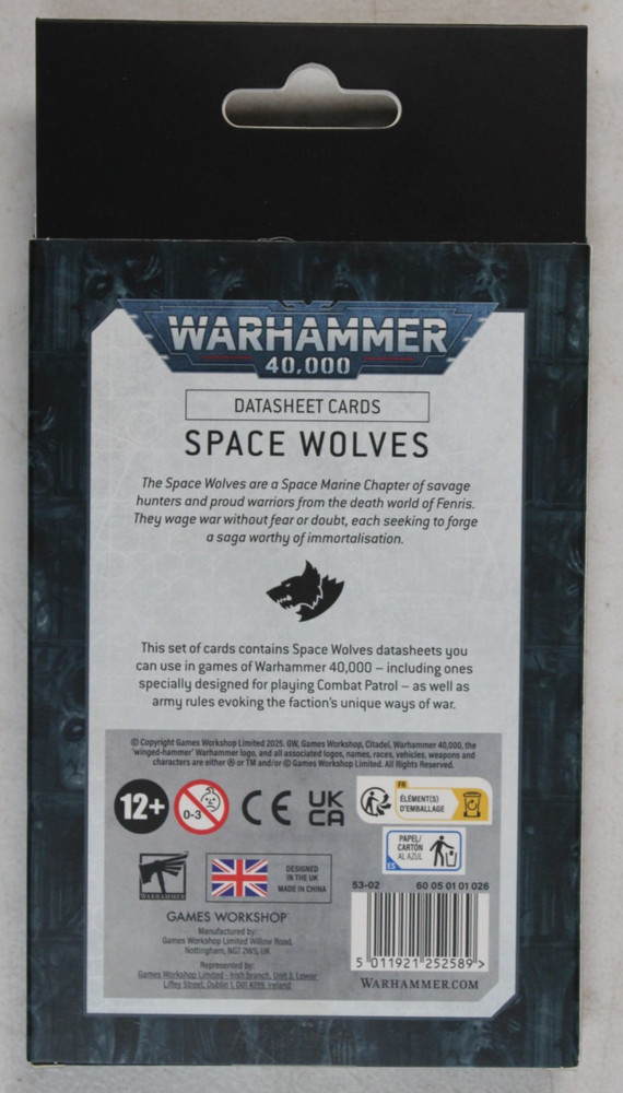 Warhammer 40,000 40k Space Wolves Datasheet Cards New Unopened