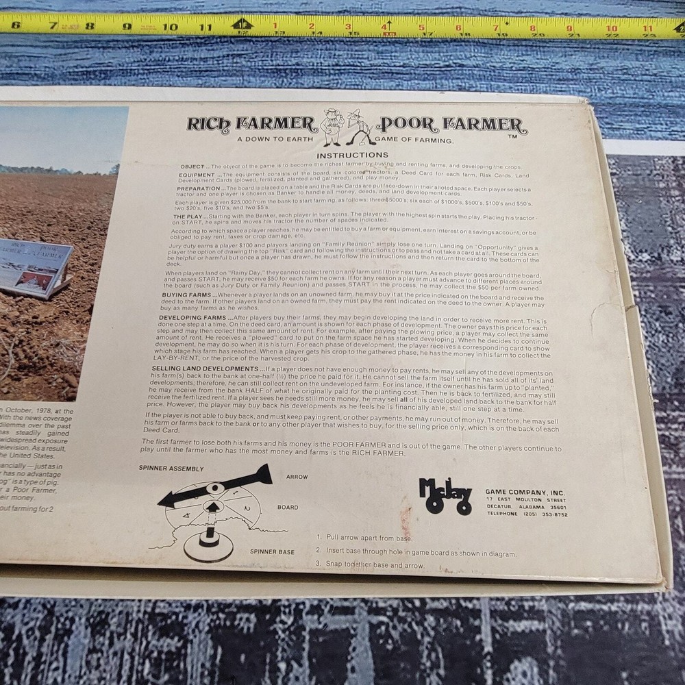 Vintage Board Game Rich Farmer Poor Farmer