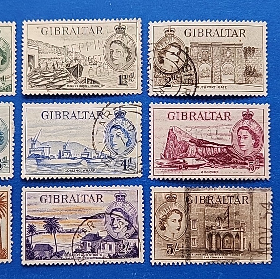 Gibraltar Stamps, Scott 132-143 Short Set Used