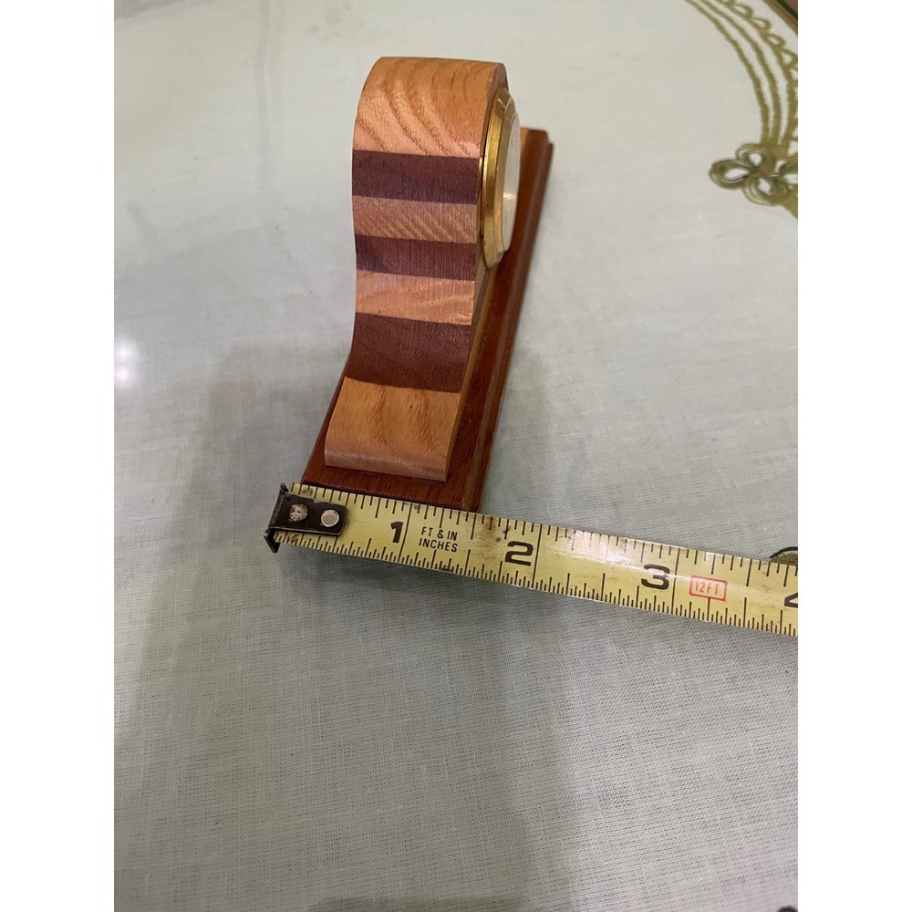 Handcrafted Wooden Mantle Clock Lawrence Eby Walnut Ash