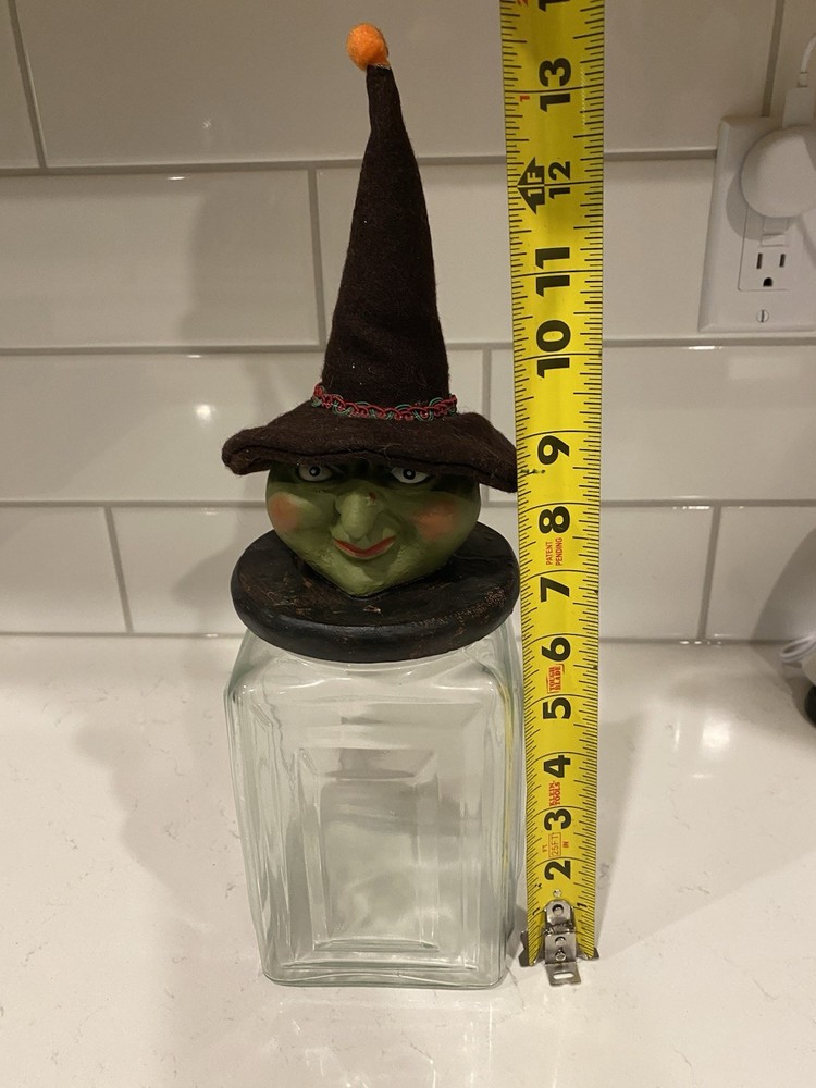 Vintage Halloween Witch Topper Jar
