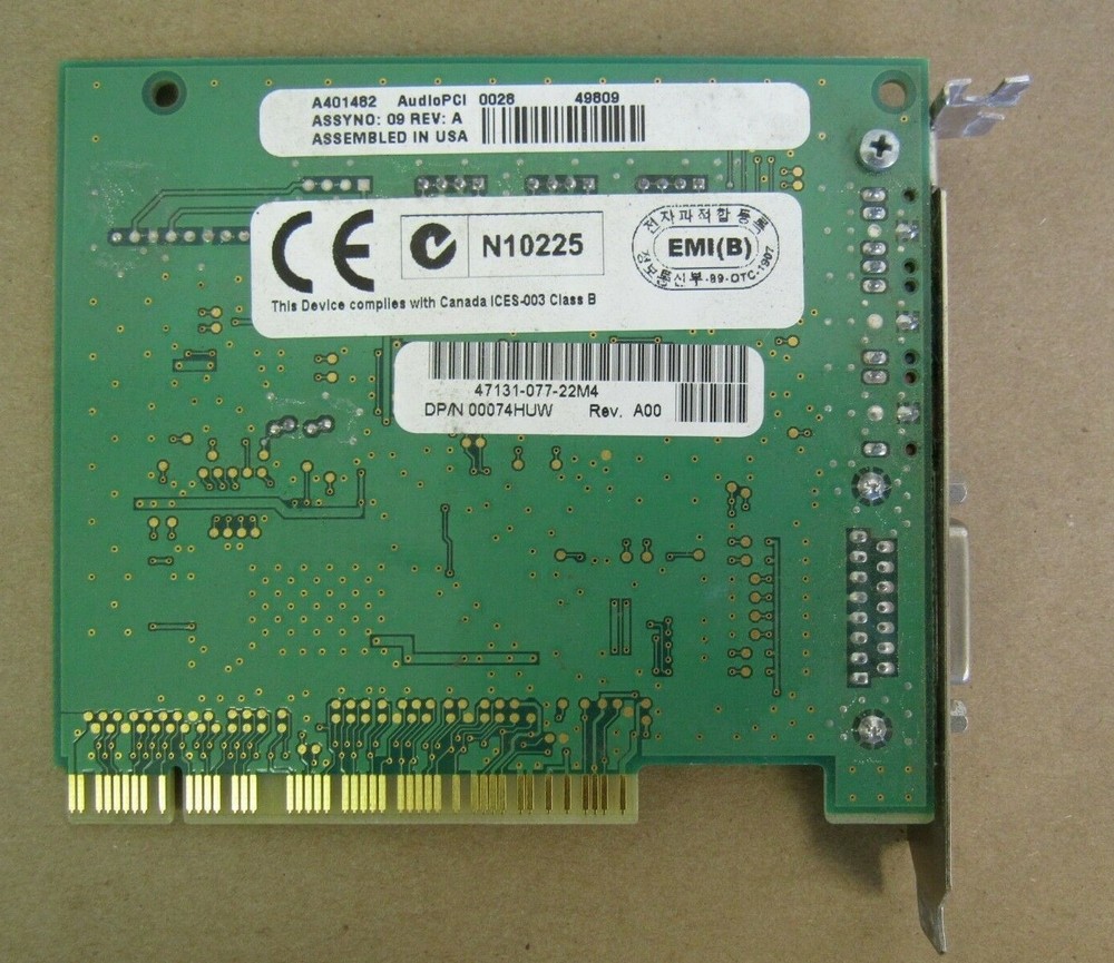 CREATIVE TECHNOLOGY LTD MODEL CT5803 PCI SOUND CARD
