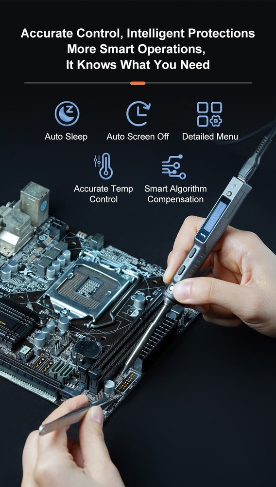 Miniware Original TS101 USB-C Soldering Iron Portable Digital OLED 65W BC2 Tip