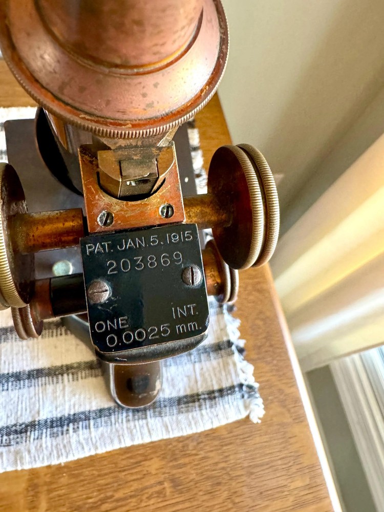 Antique Bausch and Lomb Brass Microscope | Antique B & L Brass Microscope