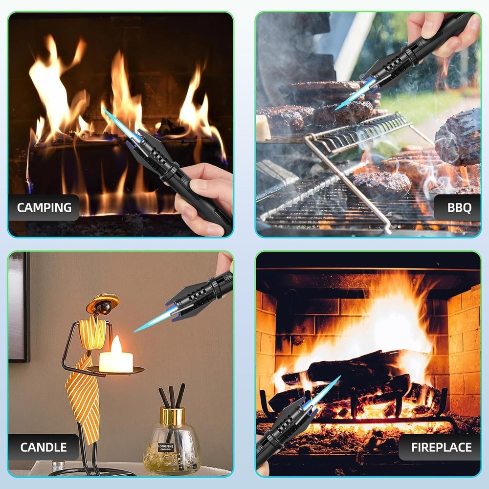 Mini Torch Lighter Straight Flame Bright Fire Small Refillable Butane Lighter Po