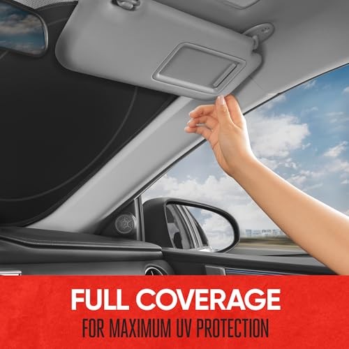 Pop-Up Windshield Sun Shade for Car– Foldable, Collapsible Sun Visor Small