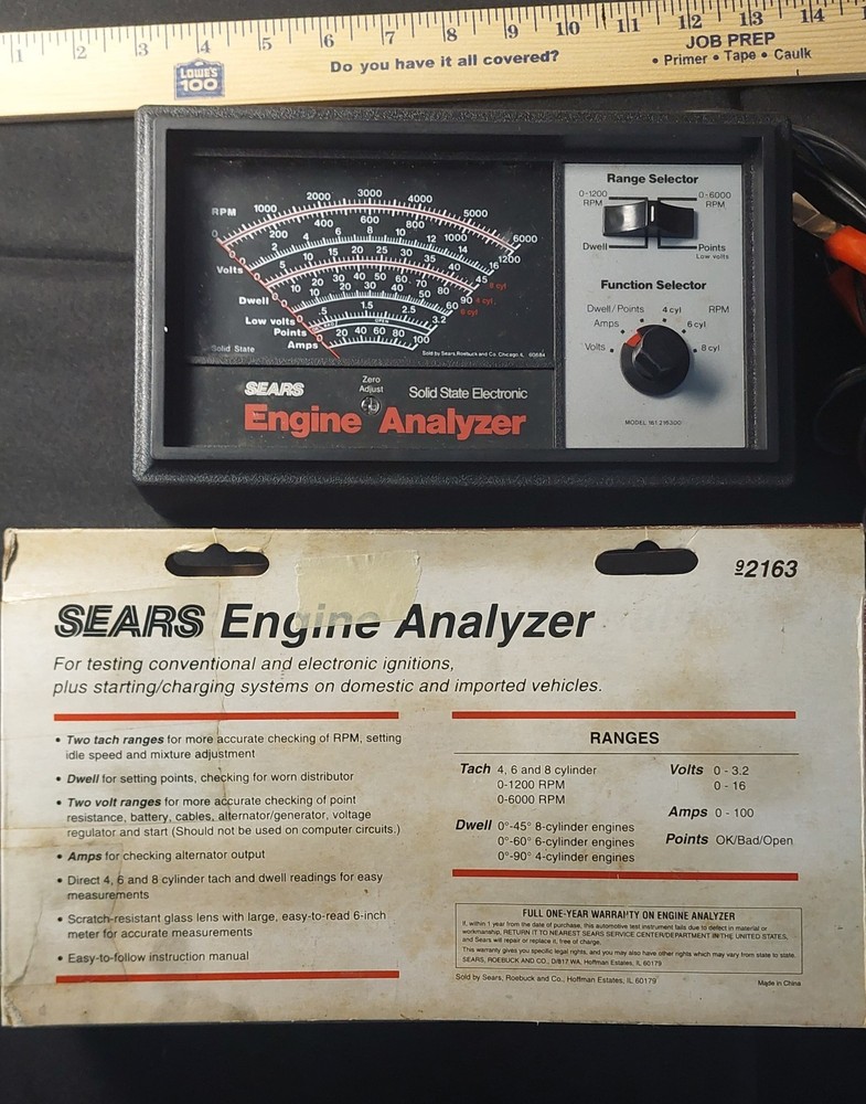 Vintage Sears Engine Analyzer Model 2163. Made In USA