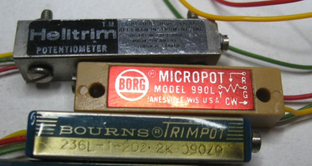 Trimmer Potentiometer Resistor Assorted Trimpot Wire Leads Used Pulls Qty 5