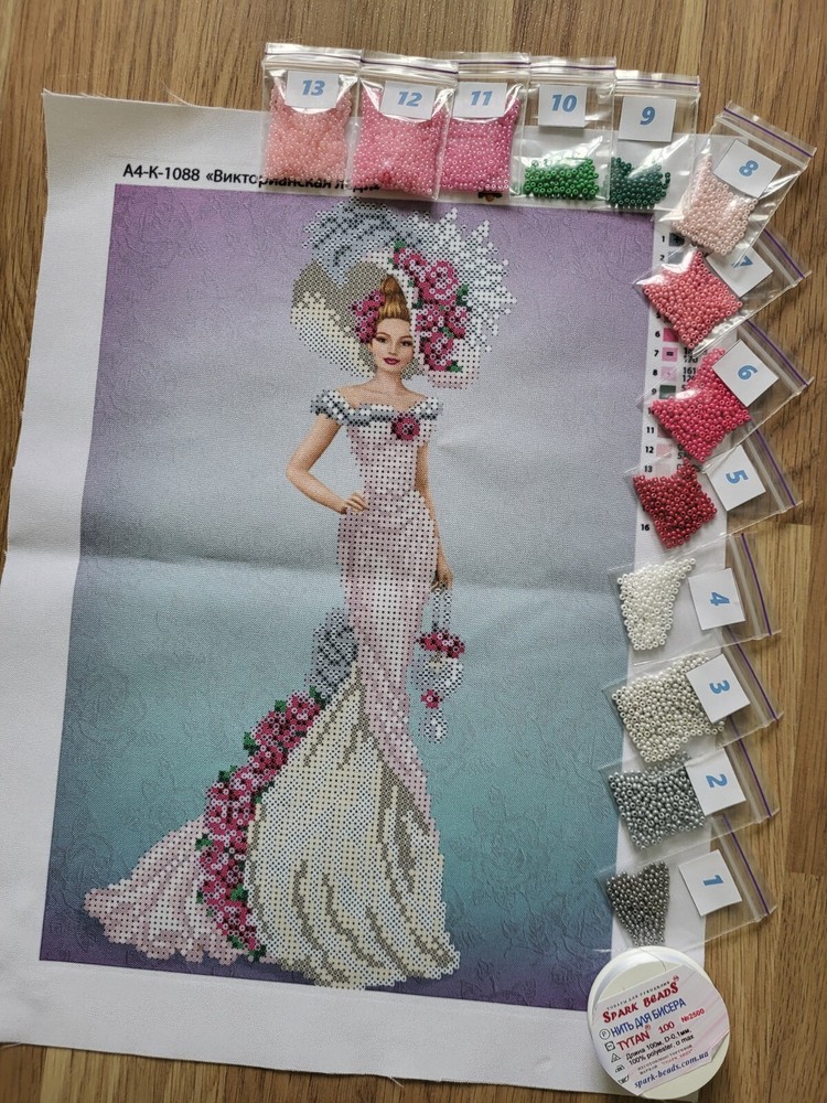 Bead Embroidery Kit Lady Beading Needlepoint Beads Stitching Queen