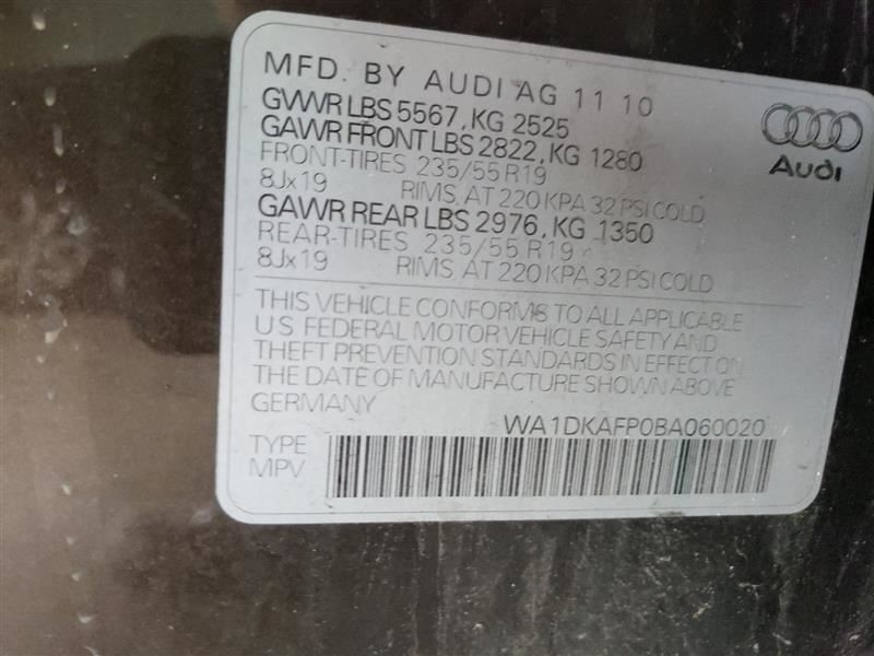 Q5 AUDI 2011 Headrest 351398