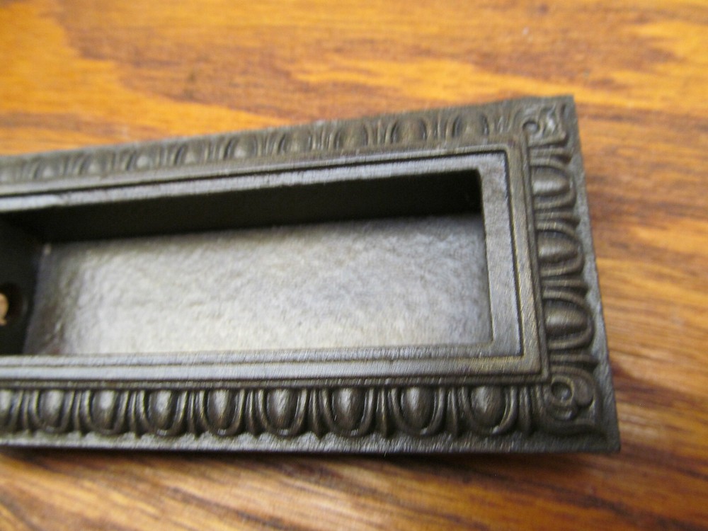 OLD IRON WINDOW SASH LIFT, PULL ORNATE EDGE...