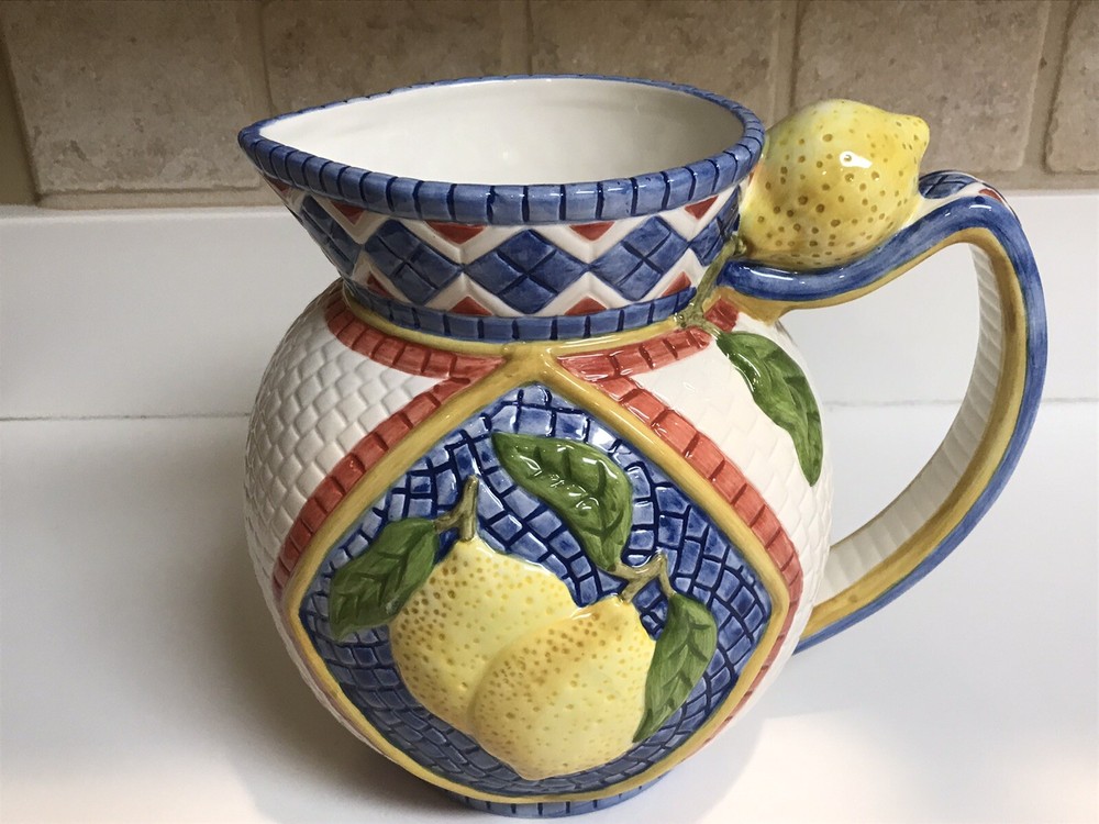 Clay Art Mosaic Lemon Pitcher