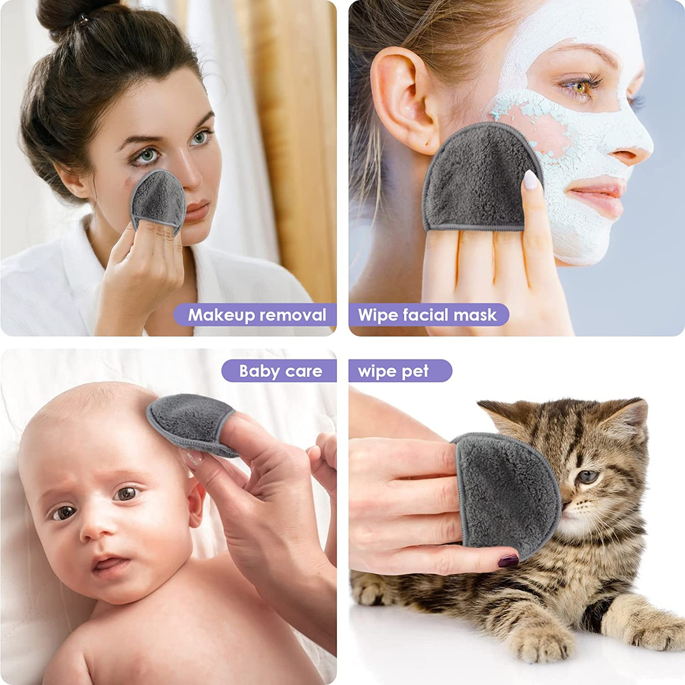 Reusable Makeup Remover Pads for Face,Eye,Lips 16 Pack Microfiber