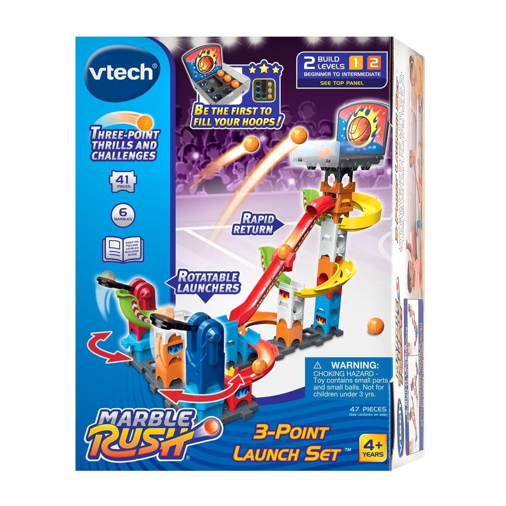 VTech Marble Rush 3-Point Launch Set with 22" x 11.4" x 18.3", Multicolor