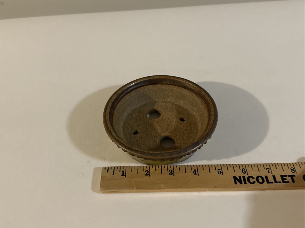 Sara Rayner Bonsai Pot small Glazed Round 5”