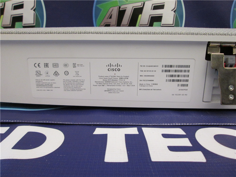 Cisco Webex TTC8-10 Spark Quad Camera Conference Room CS-QUADCAM