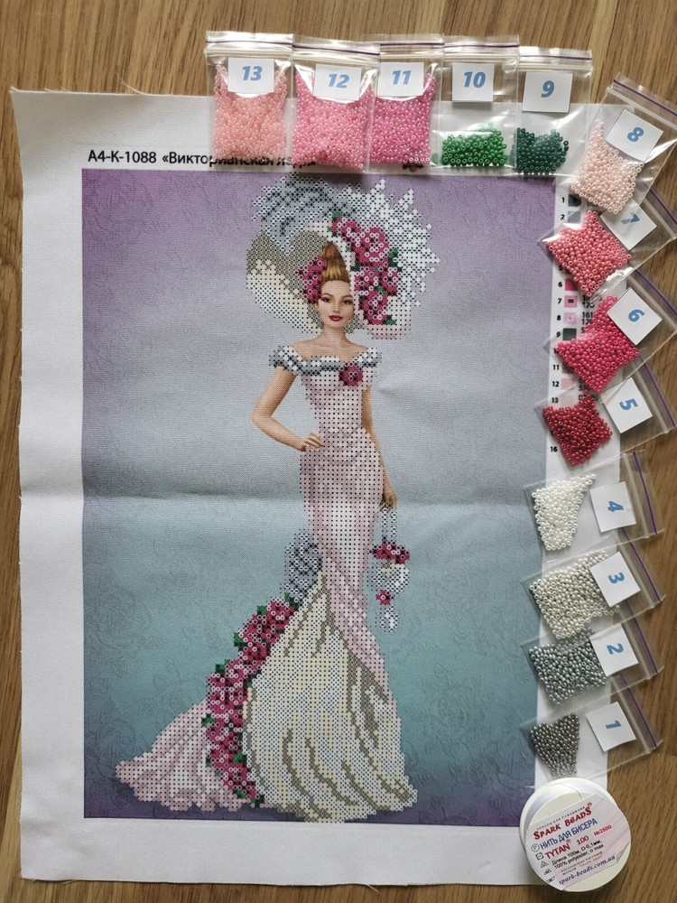 Bead Embroidery Kit Lady Beading Needlepoint Beads Stitching Queen