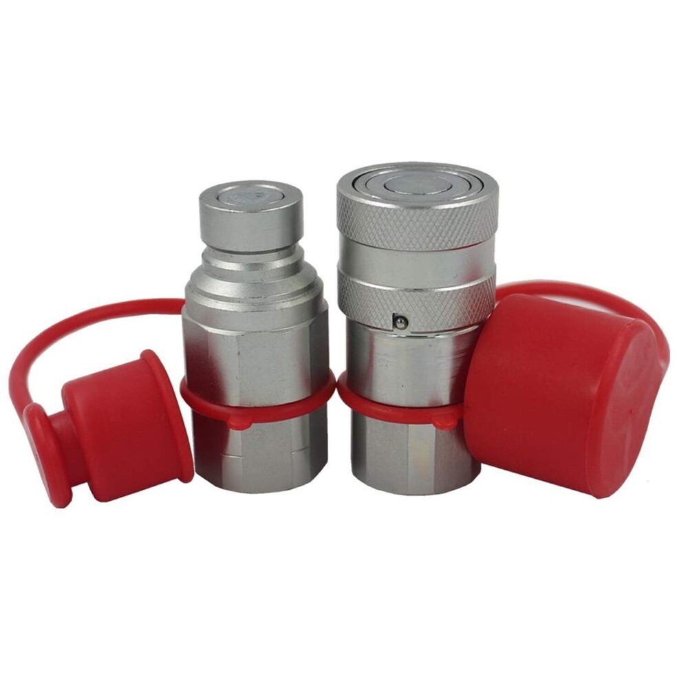 LX-FF-04 1/2" Skid Steer Bobcat Flat Face Hydraulic Quick Disconnect Coupling...