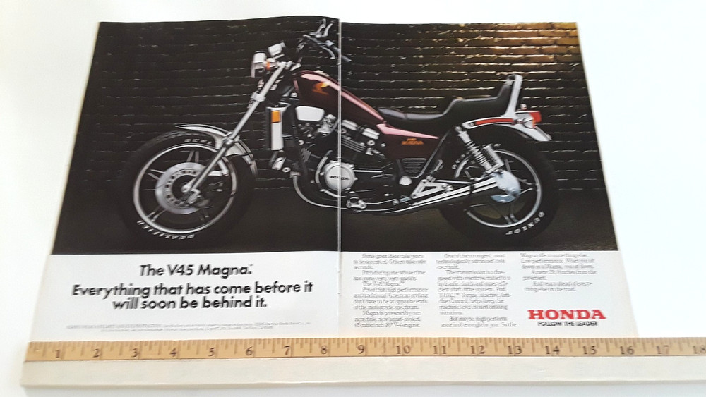 1982 HONDA V45 MAGNA ORIGINAL 2 PAGE AD