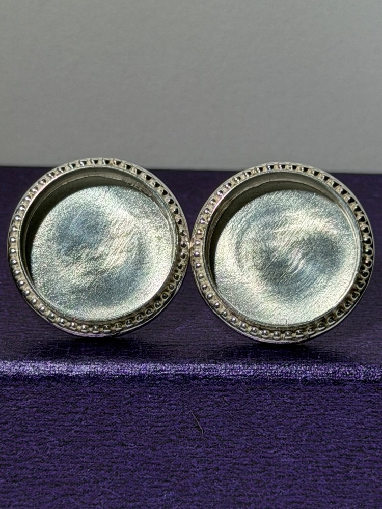 Sterling Silver Round Earring Bezels 15mm