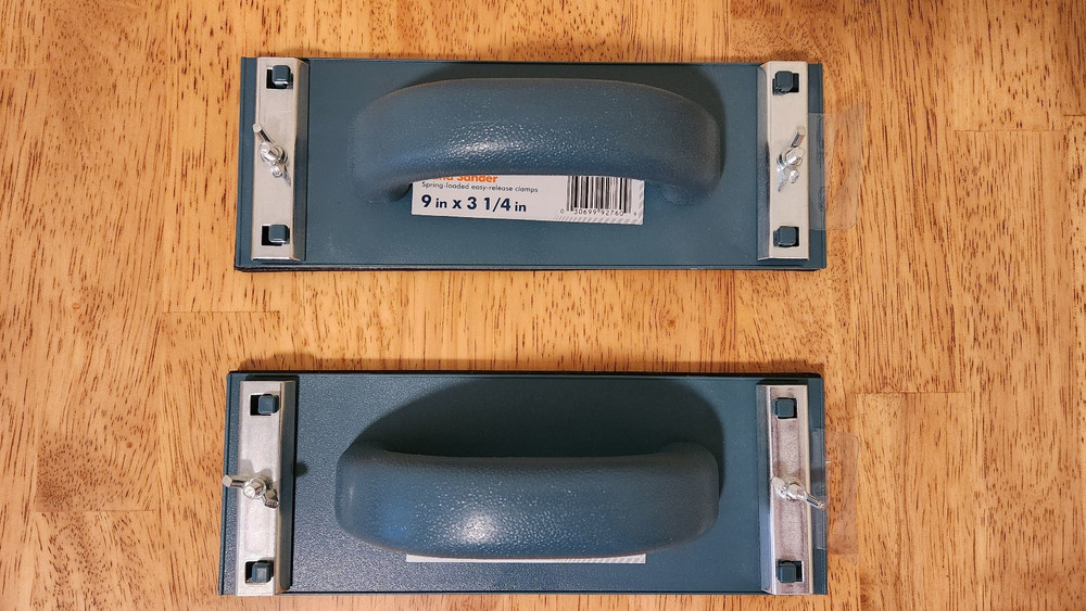 2 Hand Sander, Spring Loaded Easy Release Clamps 9" x 3-1/4"