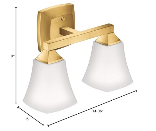 Moen YB5162BG Brushed Gold Two Globe Bath Light