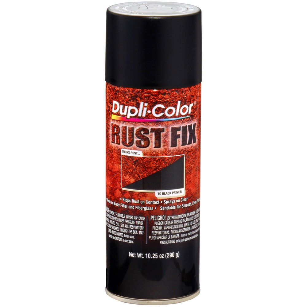 Duplicolor RF129, Rust Neutralizer Rust Fix, Flat Black, 10.25oz Aerosol