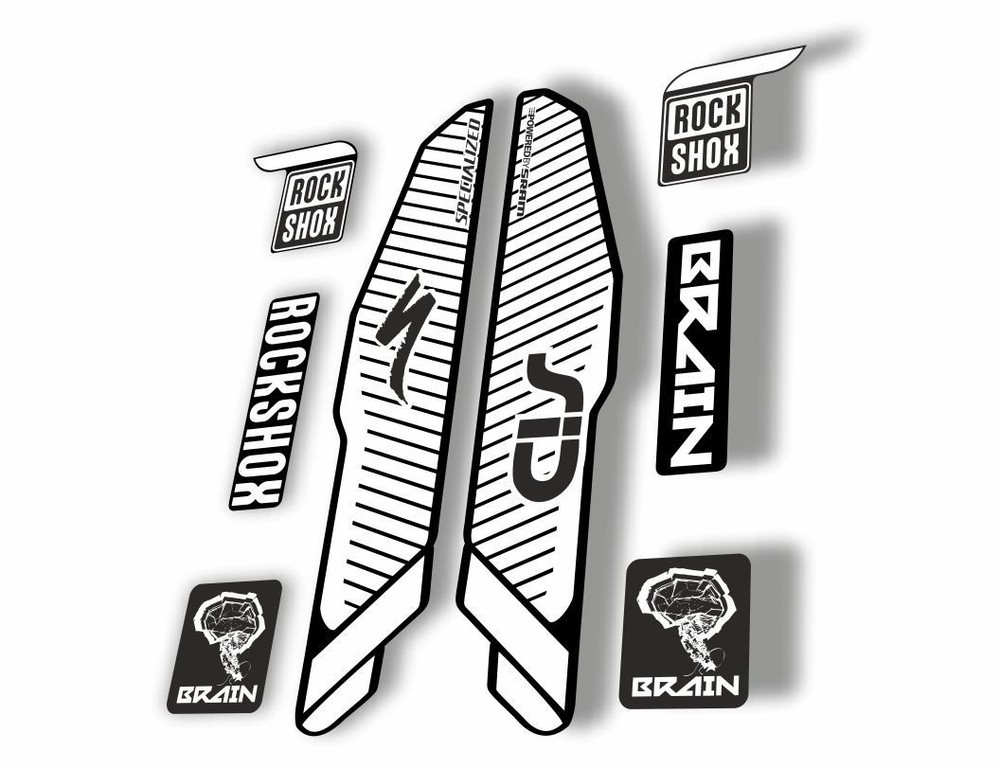 Rock Shox SID Brain 2015 Mountain Bike Cycling Decal Sticker Adhesive White