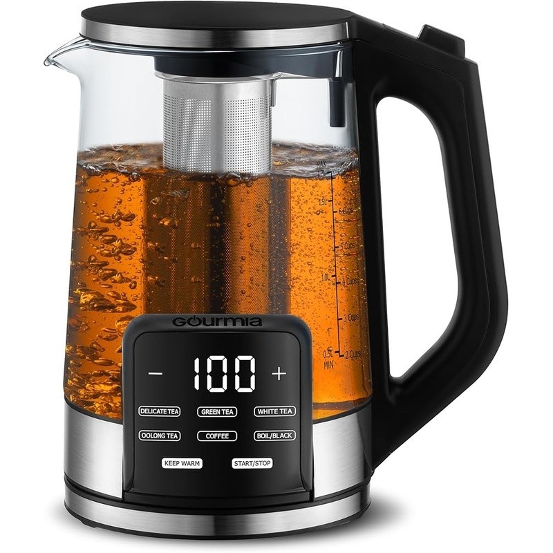 Electric Kettle W/ Infuser Touchscreen Control 1.7L Cordless Fast Boiling Black