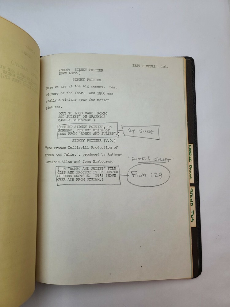 41ST ACADEMY AWARDS / 1969 Production Binder Script, Best Picture Winner OLIVER!