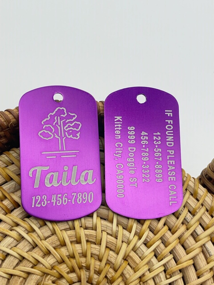 Pawtographize Dog Cat ID Tags Personalized Pet Name Tags Engraved Customized