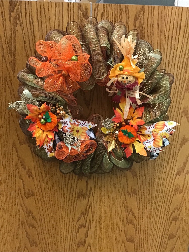 Fall Swag with Pumpkins Handmade Custom Wreath