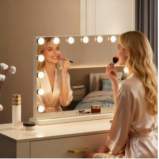 Premium LED Vanity Mirror 23x18 Touch Dimmable 3 Color USB Makeup Mirror