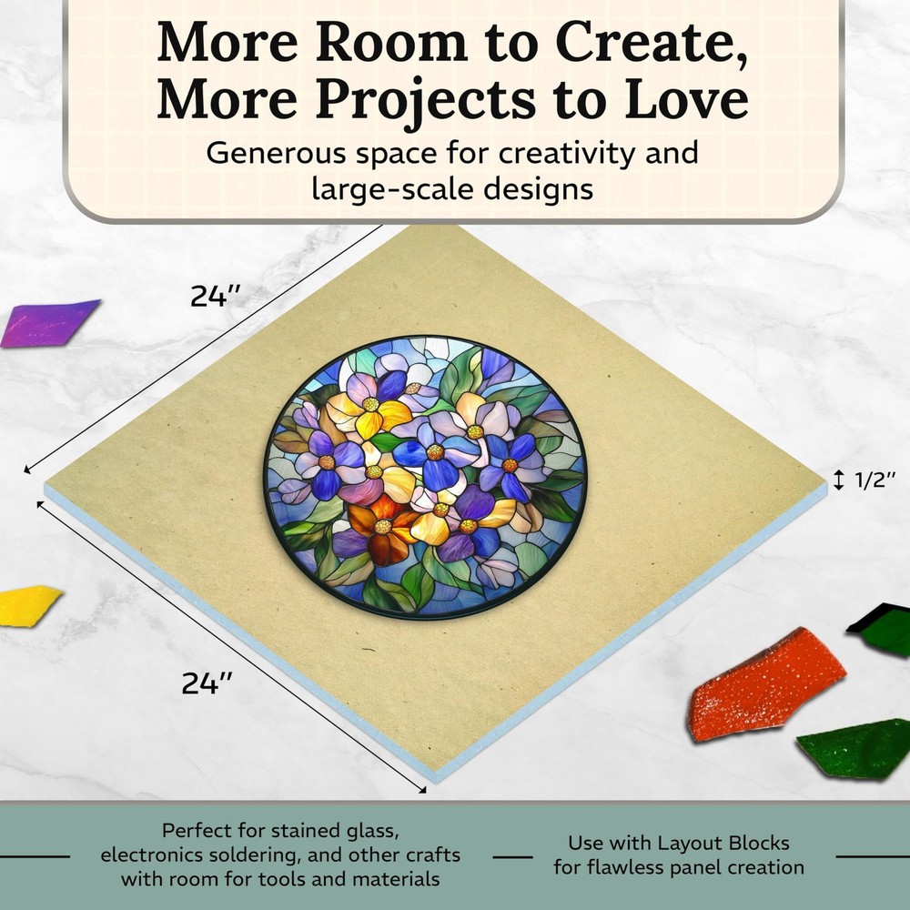 Homasote Board For Stained Glass Work Surface | 24'' x 24'' Homasote Stained ...