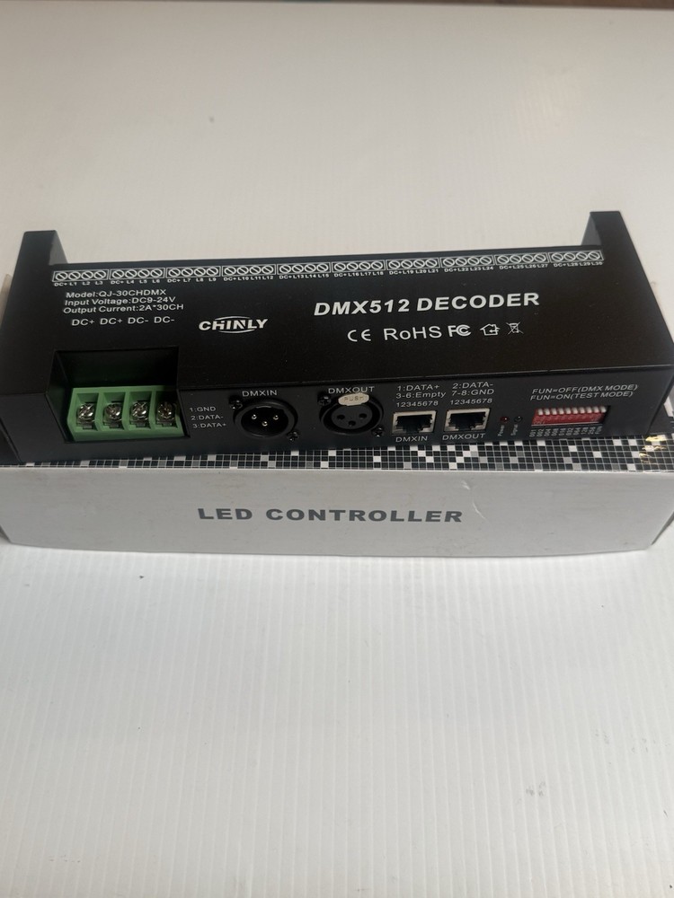 CHINLY RGB 30 channel DMX 512 Decoder dimmer DC9V-24V LED strip controller