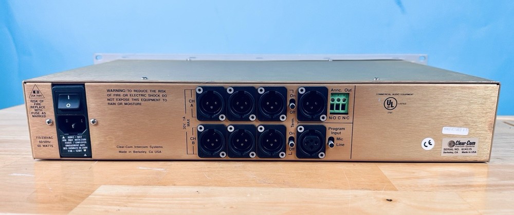 CLEAR -COM MS-222 2-Channel Rackmount Main Station | EX!