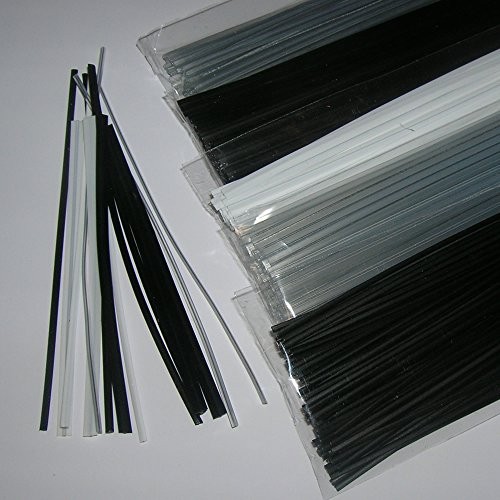 Weststone 100pcs 7" (18cm) Plastic Black Twist Ties - Flat