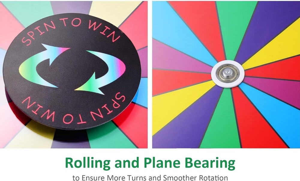 Portable 12" Prize Wheel for Tabletop Use - Customizable Slots & Easy Spin