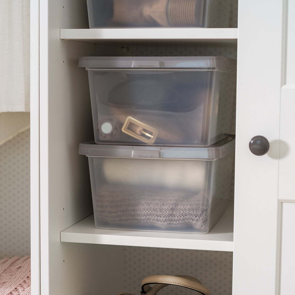 17 Qt. Plastic Storage Bins with Lids, Clear, Stackable Totes, Containers 8Pk