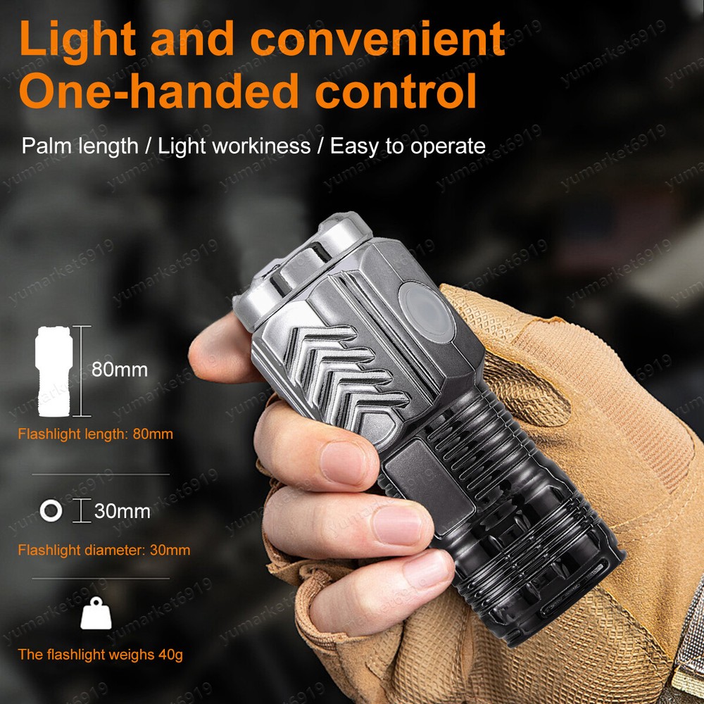 Super Bright LED Tactical Flashlight Mini USB Rechargeable Lamp 5 Modes Light US