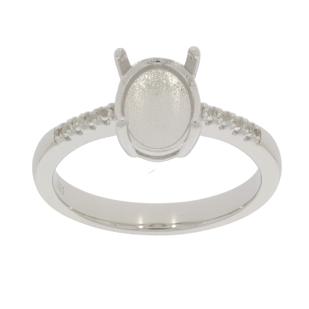 Sterling Silver Semi Mount Ring Setting Oval OV 9x7mm