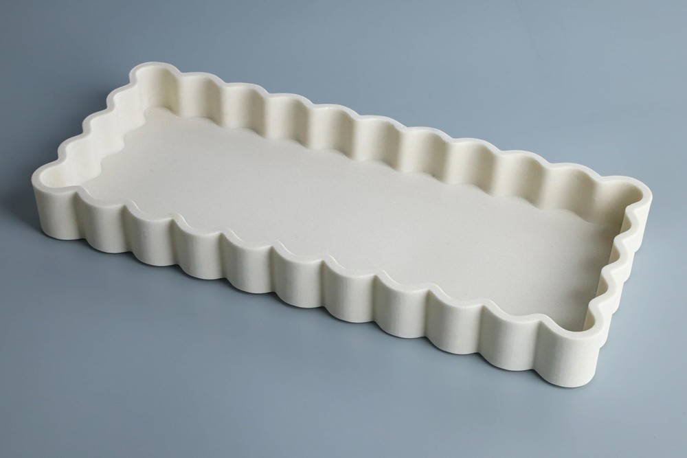 Wavy Edge Decorative Tray,Rectangular Concrete Tray for Coffee Table Decor,13...