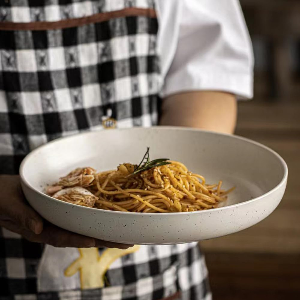 Unbreakable Wheat Straw Plates 9 Inch, Reusable Lightweight Deep Plates Dinner D