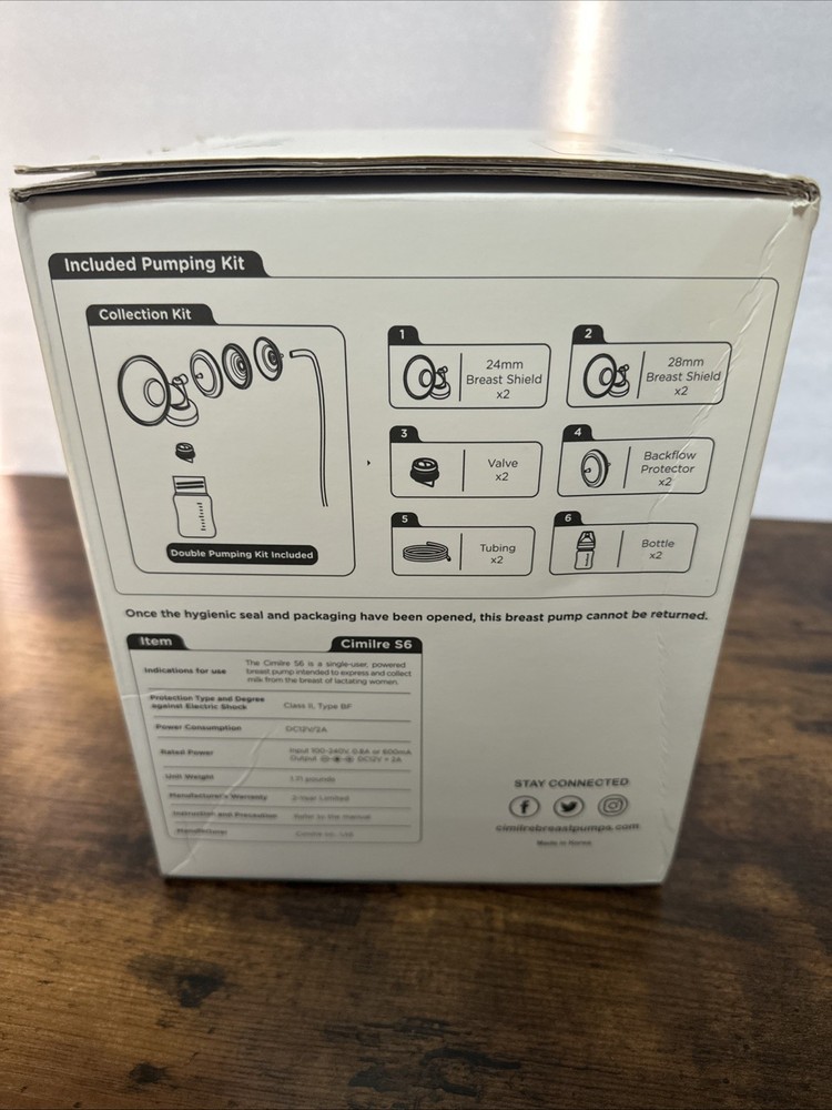 Cimilre S6 Double Electric Breast Pump Single User Breast Pump Open Box