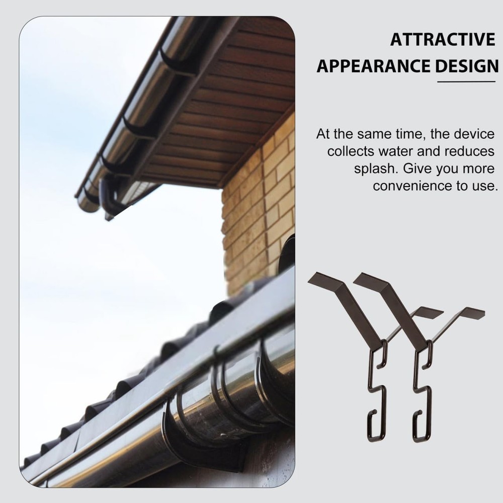 Rain Chain Hook Adapter 2-Pack Metal V-Shaped Rain Chain Hangers Gutter