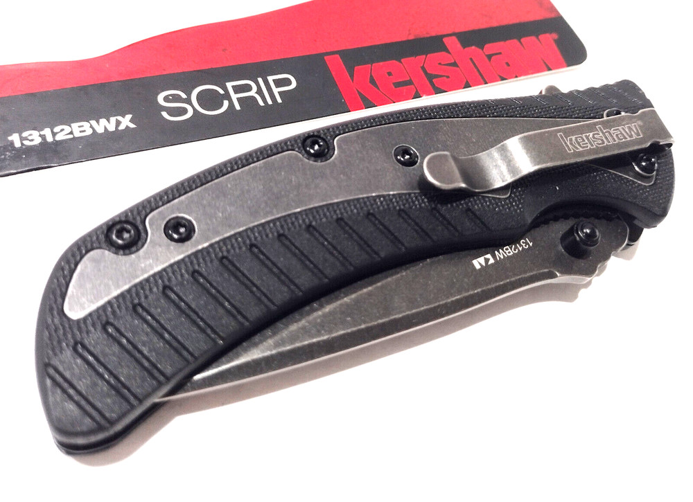 KERSHAW KS1312 Black SCRIP Spring Open Assisted Tactical Folding Pocket Knife
