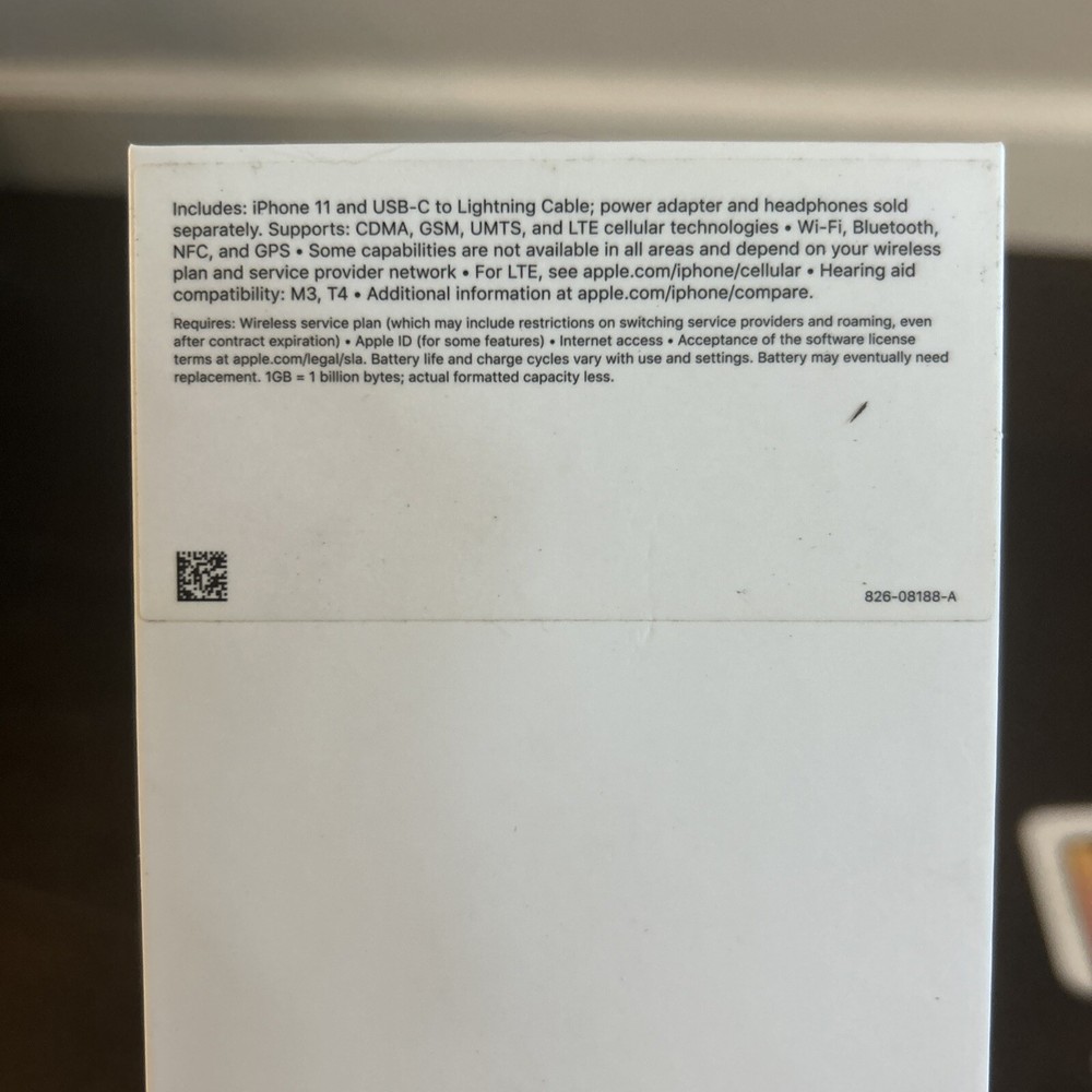 Apple iPhone 11 - Black - 64 Gb Box Only Sticker Sim Remover
