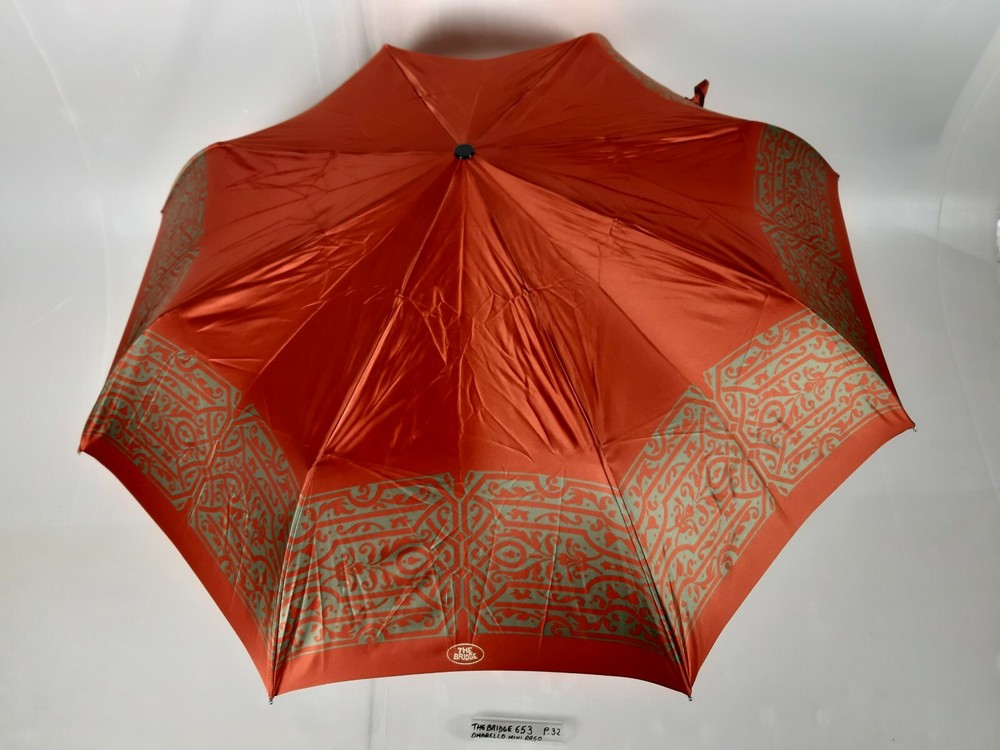 Unisex Mini Umbrella - Technofibre - Rust/Green - Cod.653 - The Bridge