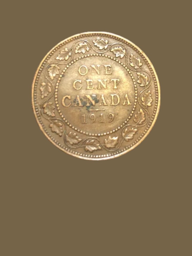 1919 Canada One Cent Bronze Coin - VF (Very Fine) condition