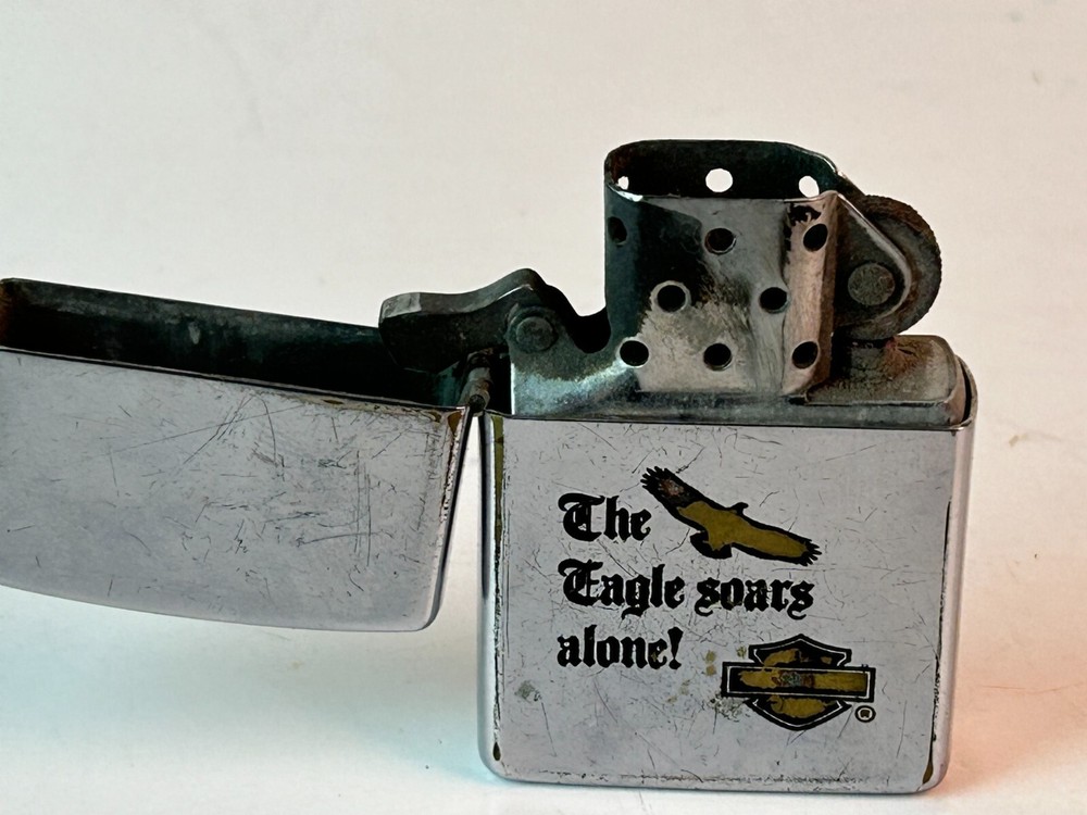 Zippo 1991 Harley Davidson "The Eagle Soars Alone" Cigarette Lighter, Original